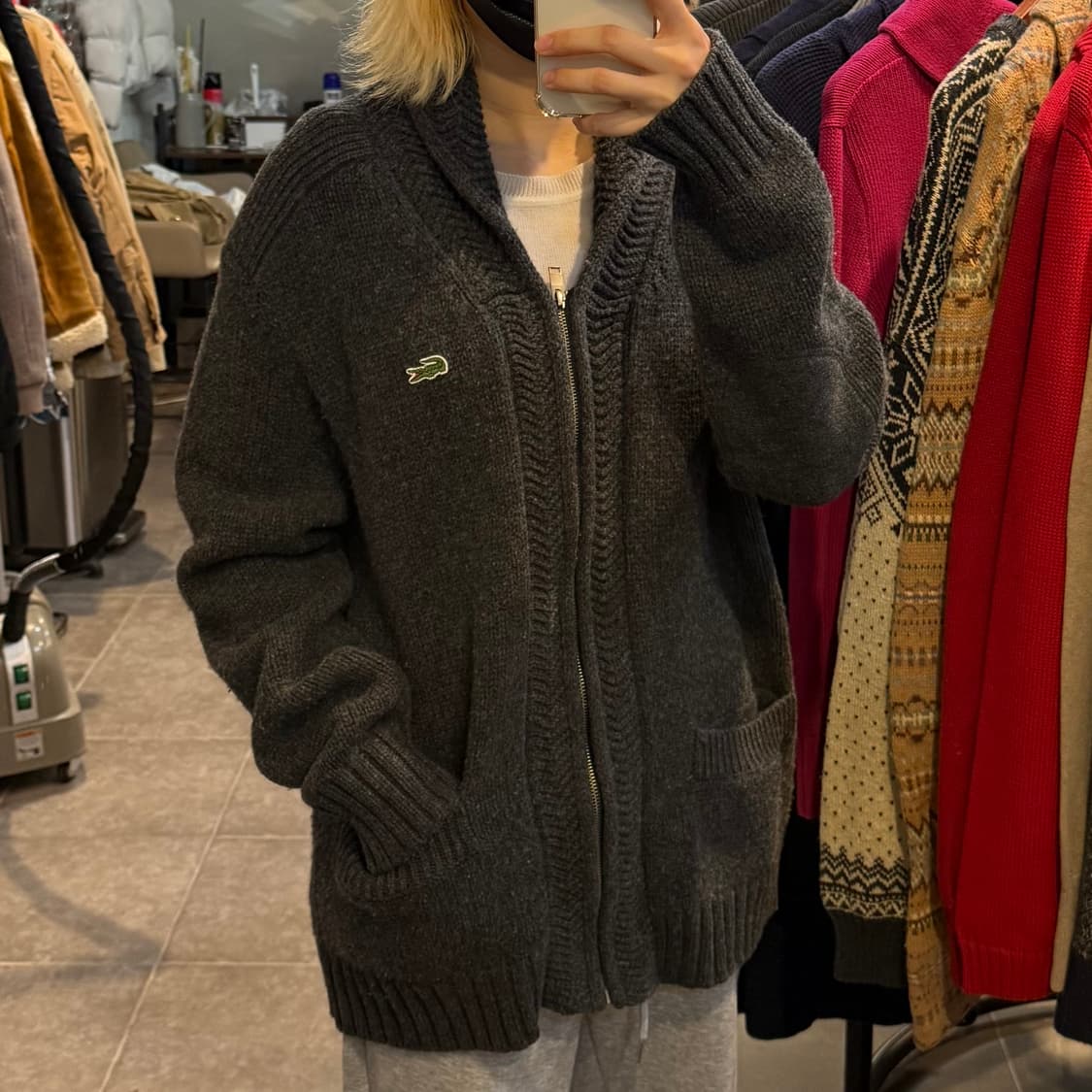 [NO.9] 라코스테 니트 집업 가디건 상품이미지3