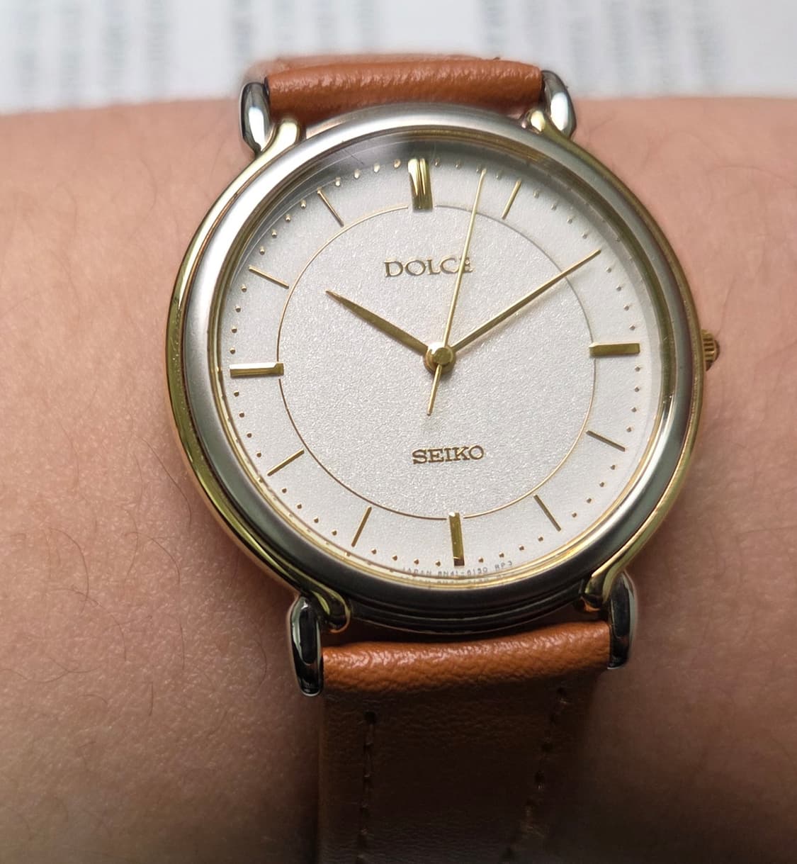 레어] 빈티지 세이코 돌체 화이트 스파클 다이얼 논데이트 슬림쿼츠
 상품이미지10