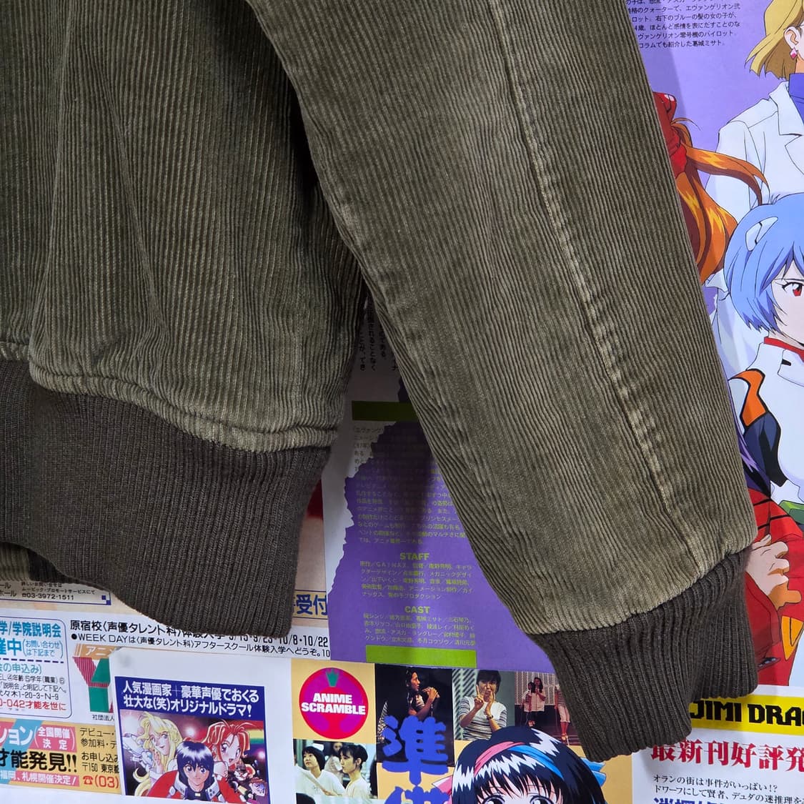 JPN 카키 브라운 배색 코듀로이 누빔 점퍼 상품이미지7