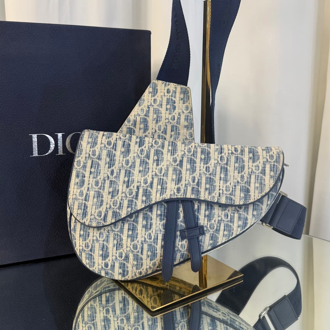 [한정판] 디올 오블리크 카스리 데님 새들백 미디움 상품이미지5