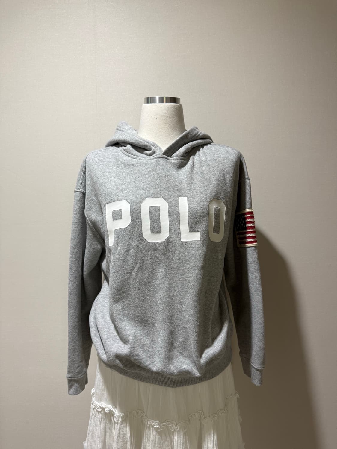 폴로 랄프로렌 그레이 후드집업 성조기 포인트 상품이미지1