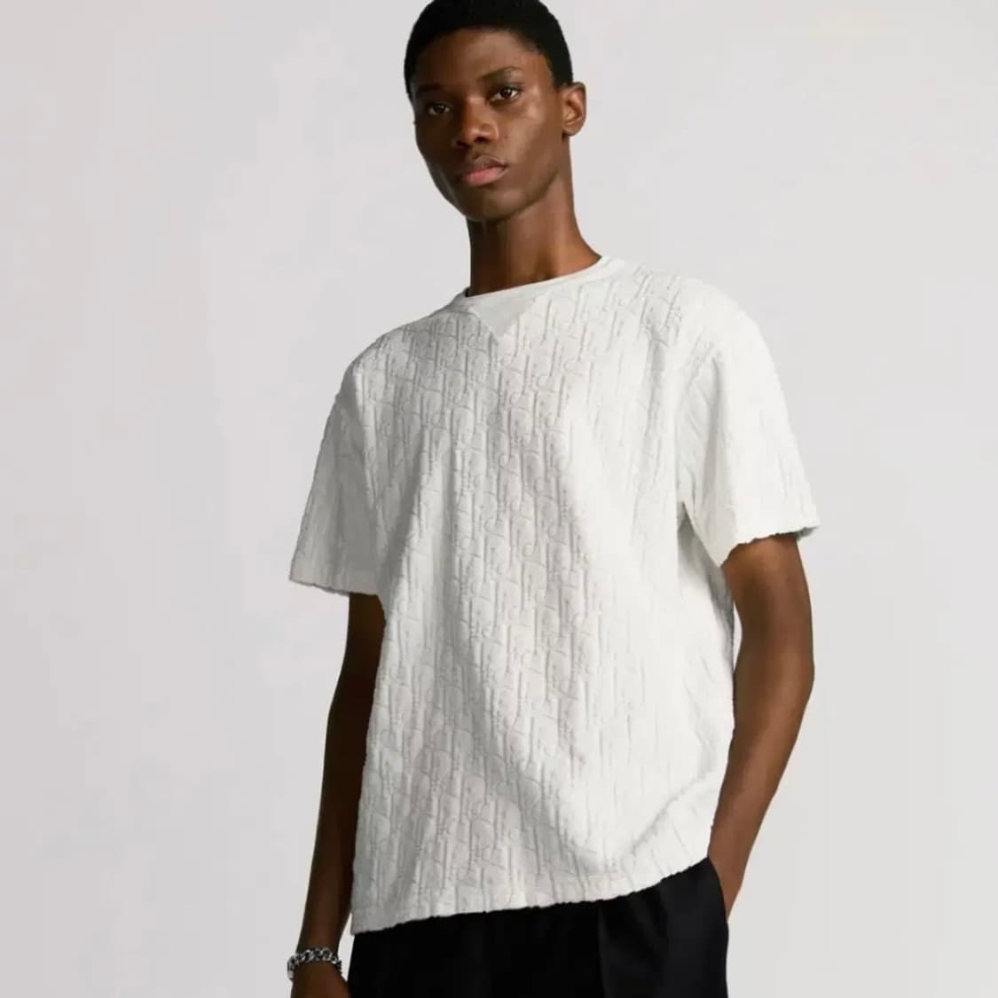 [S급/S] 디올 오블리크 테리 코튼 반팔 티셔츠 화이트 상품이미지7