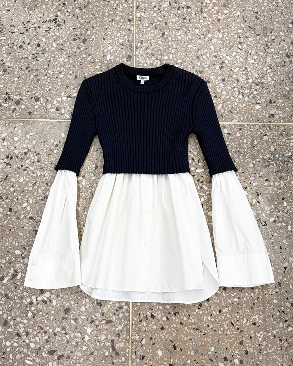 겐조 하이브리드 셔츠 니트 탑 상품이미지1