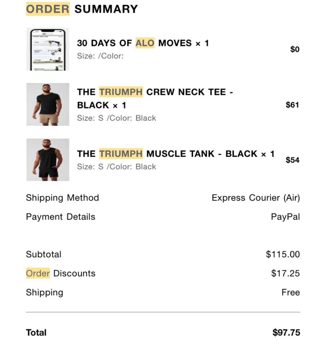 알로 트라이엄프 머슬탱크 S 상품이미지5