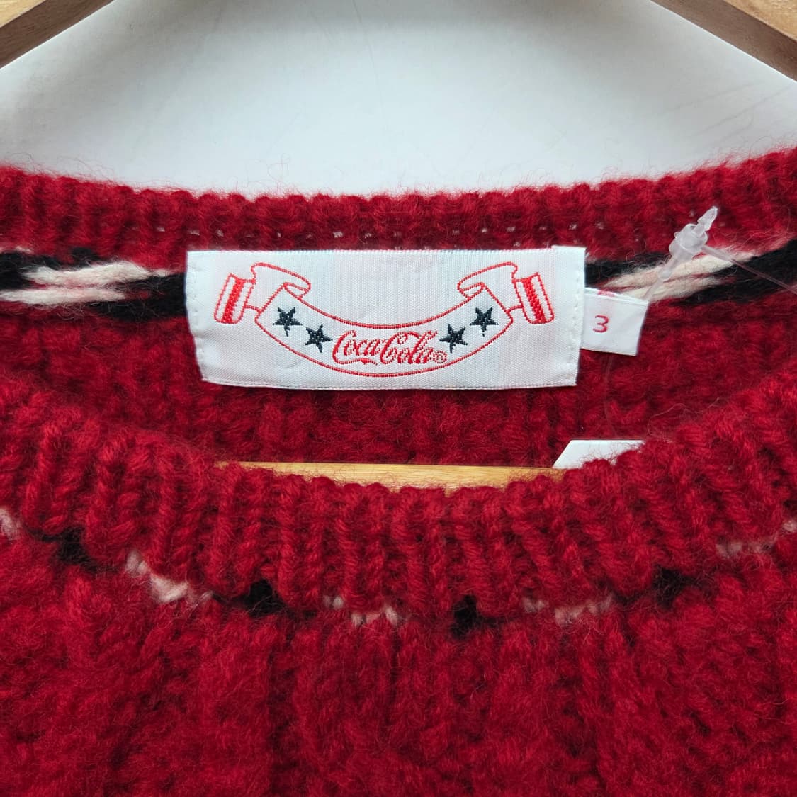 코카콜라 꽈배기 니트 스웨터 여M 상품이미지3