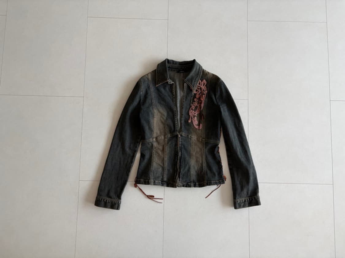 y2k lace trim denim jacket 상품이미지1