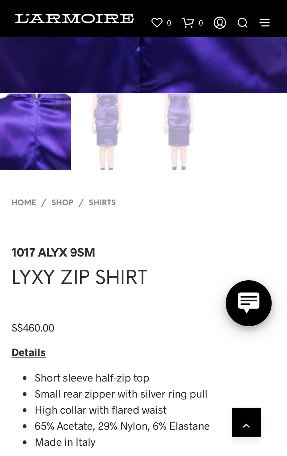 1017 ALYX 9SM zip purple shirt 상품이미지8