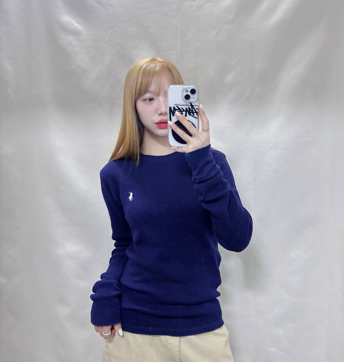 폴로 랄프로렌 화이트포니 딱붙핏 슬립 니트  상품이미지1