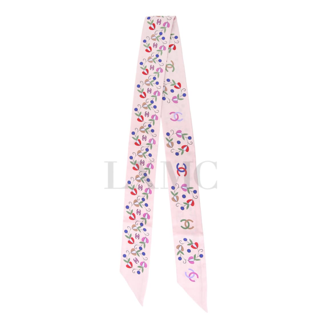 샤넬 스카프 핑크 플라워 실크 헤어밴드 트윌 미니스카프 상품이미지3