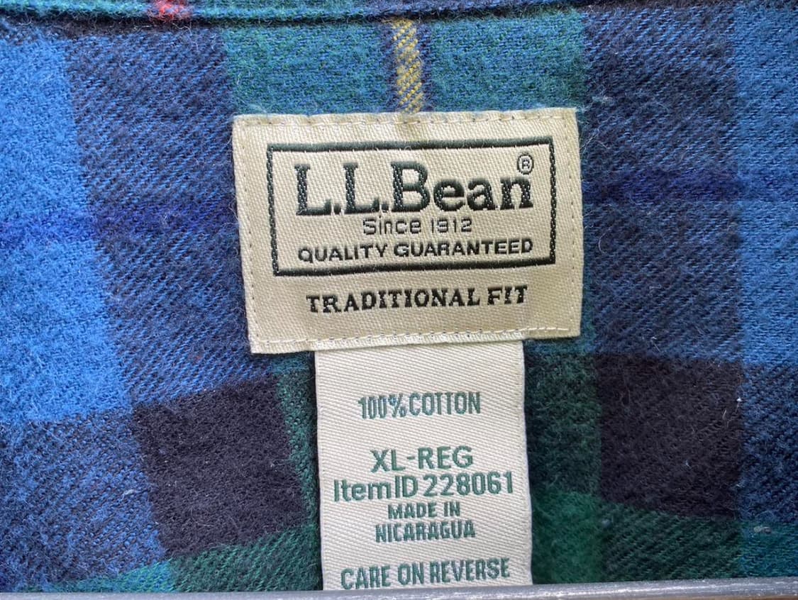 빈티지 L.L.Bean 헤비 플레이드 셔츠 XL 상품이미지2