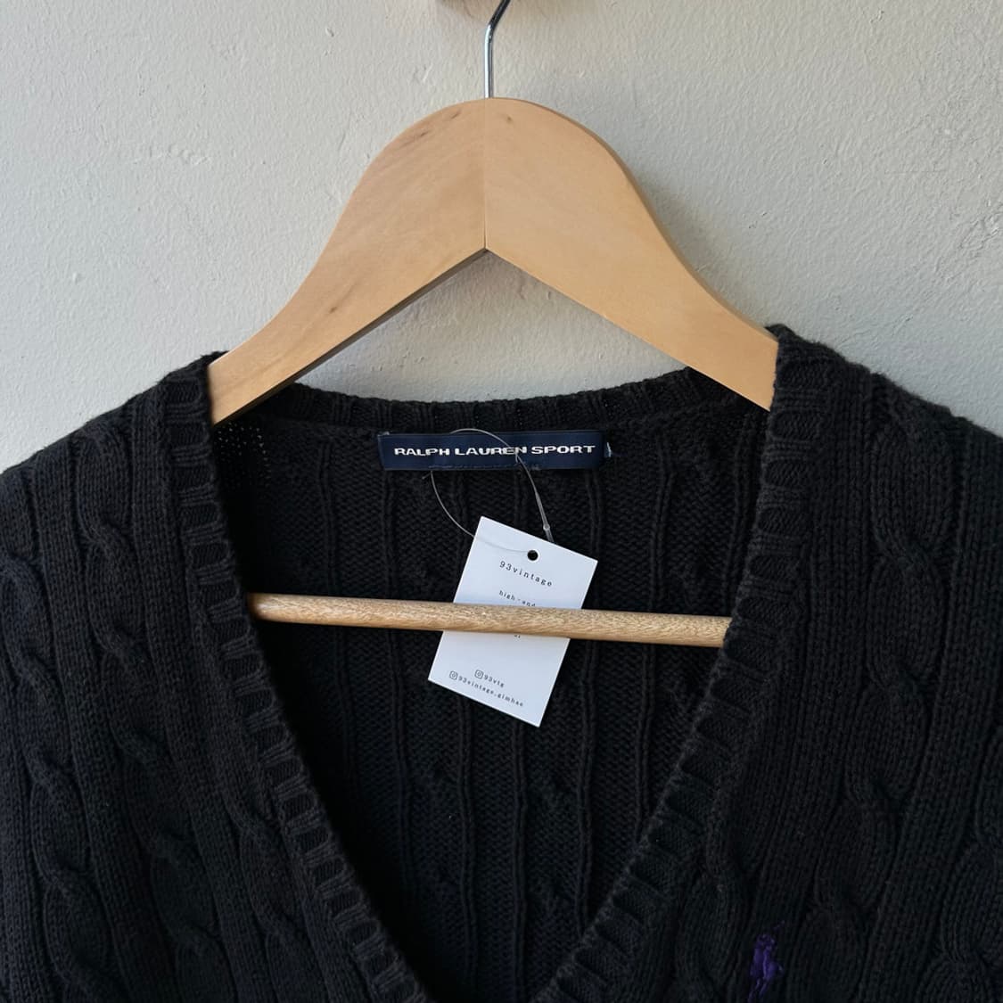16798 - 폴로 랄프로렌 블랙 케이블 브이넥 니트  상품이미지3