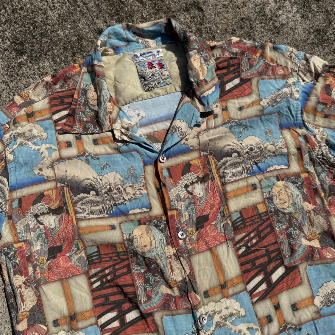 [XXL] Sun Surf X Hiroshige 레이온 알로하 셔츠 상품이미지5