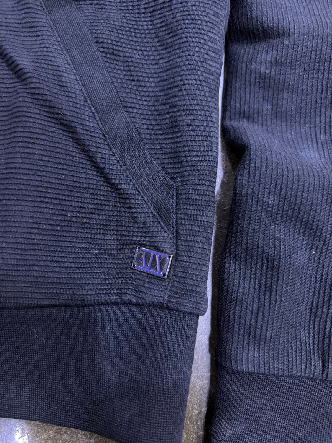 이르마니 익스체인지 골지 후리스 후드집업 자켓 블랙 S 상품이미지5