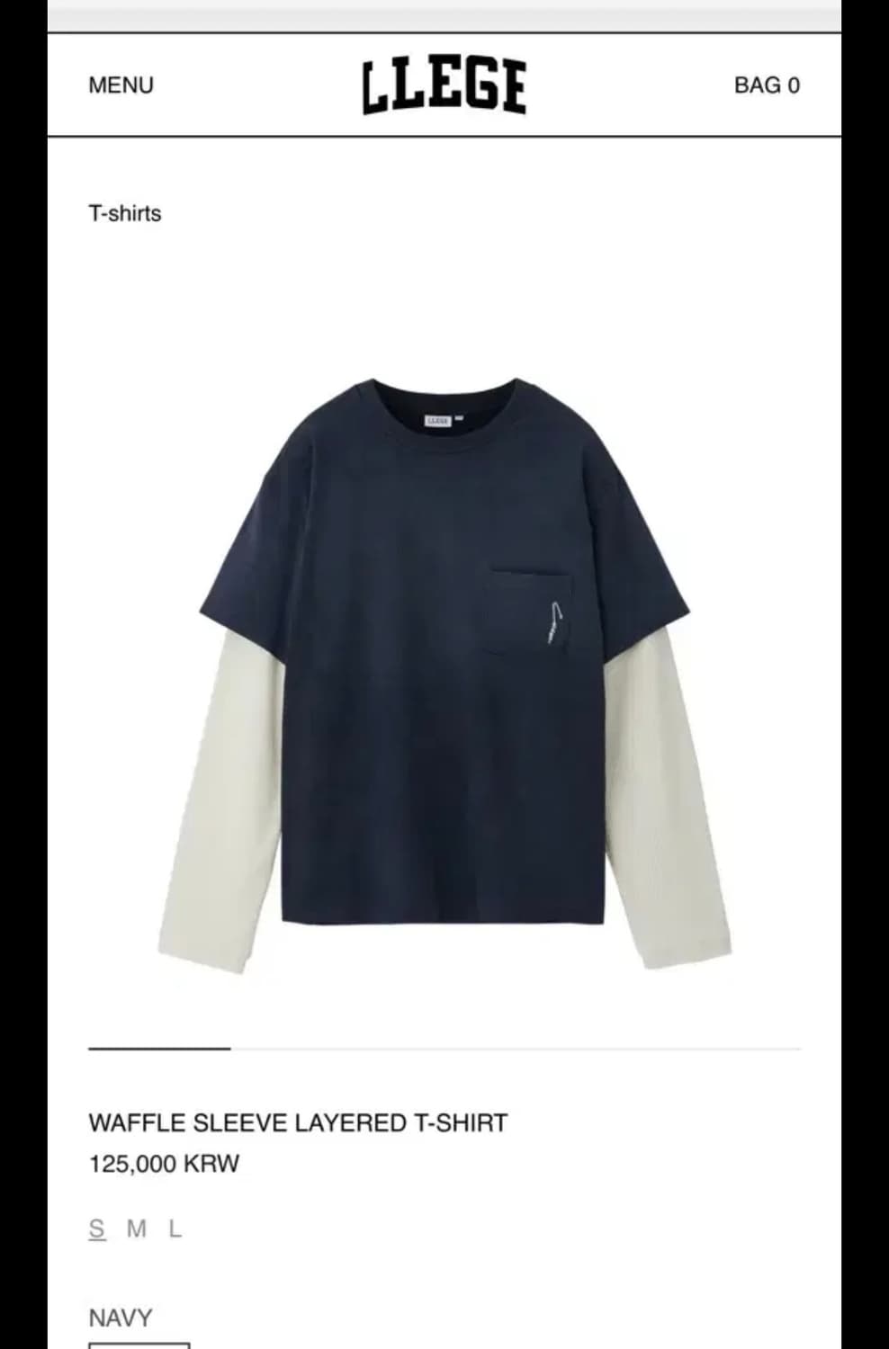 구매)))llege 와플 레이어드 티셔트 상품이미지1