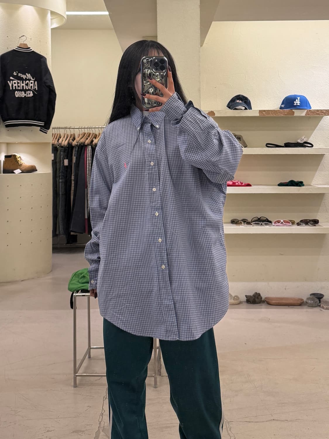 폴로 랄프로렌 핑크 포니 체크 버튼다운 셔츠 U1134 상품이미지1