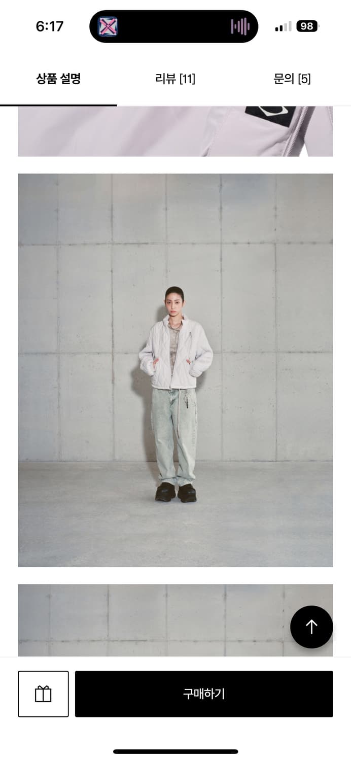 미스치프 롬버스 퀼티드 경량패딩 m 라이트핑크그레이 상품이미지3