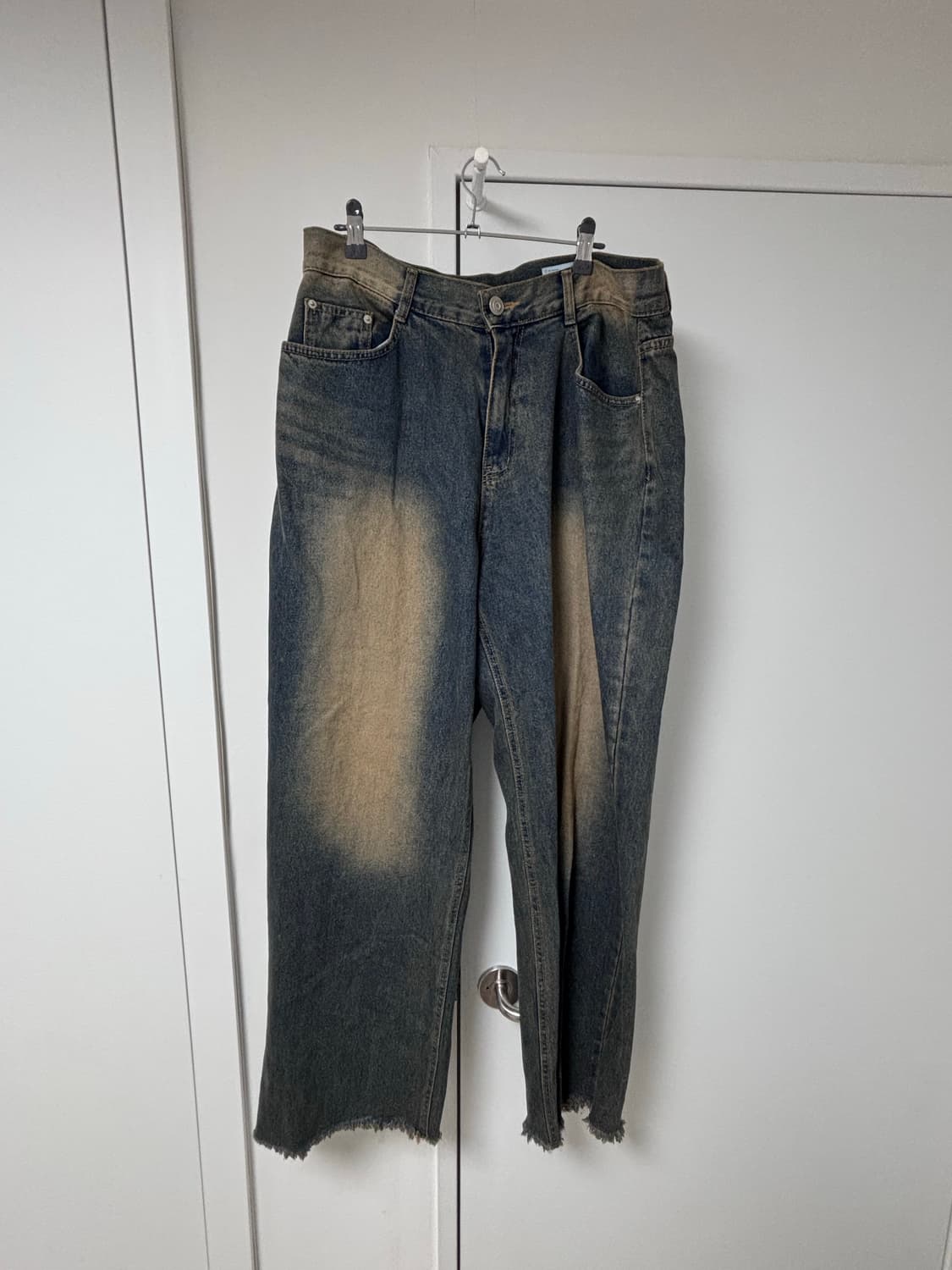 (L)웨스턴 컷팅 틴 와이드 데님 팬츠 상품이미지2