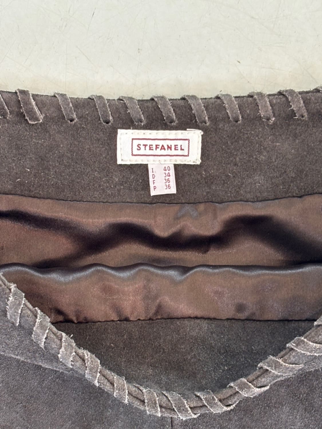 Vintage Stefanel Suede Leather Skirt 상품이미지5