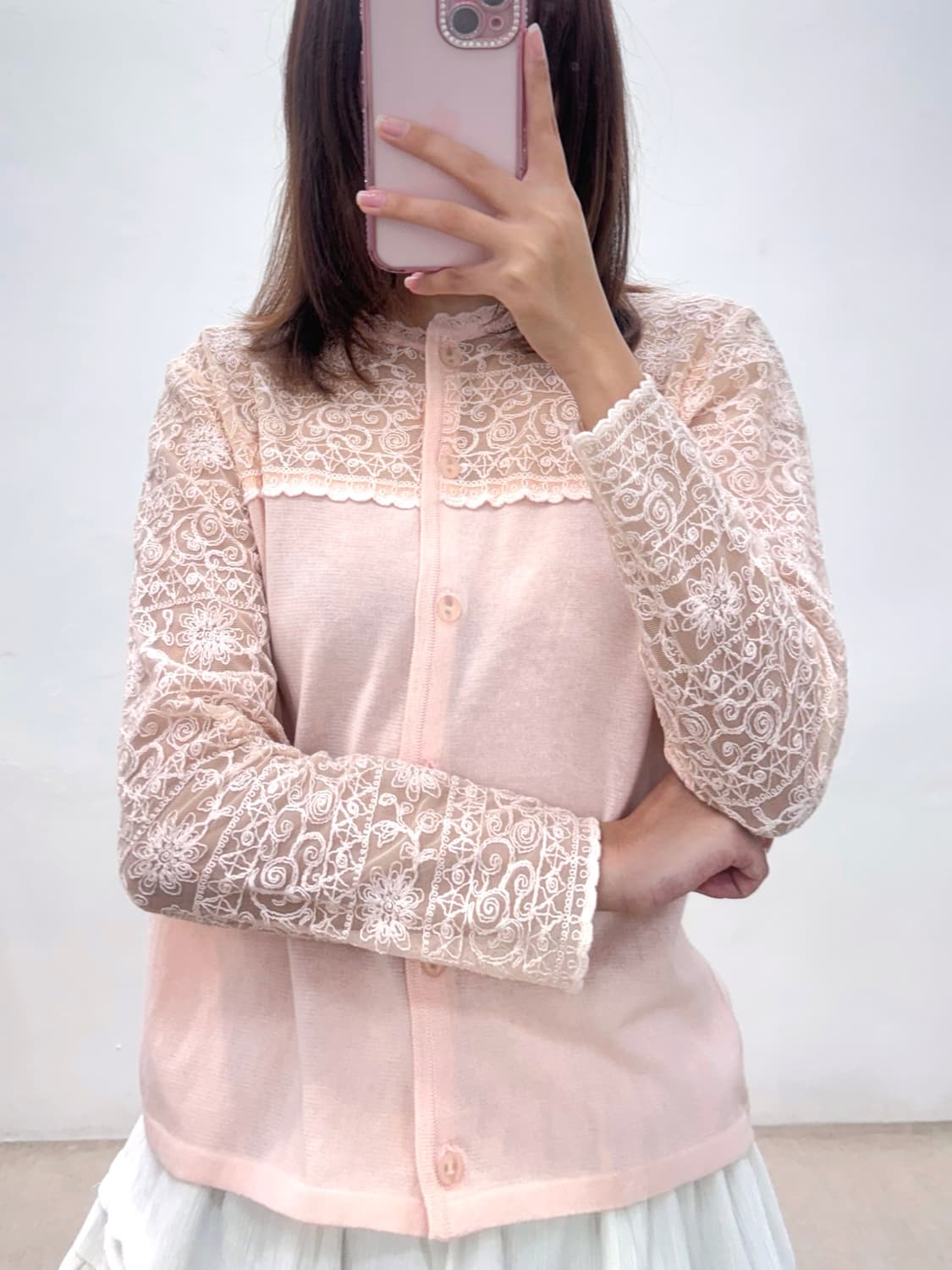 달천깔 딸기우유 핑크 레이스 가디건 /스나계 히메갸루 양산형 모리걸 상품이미지4