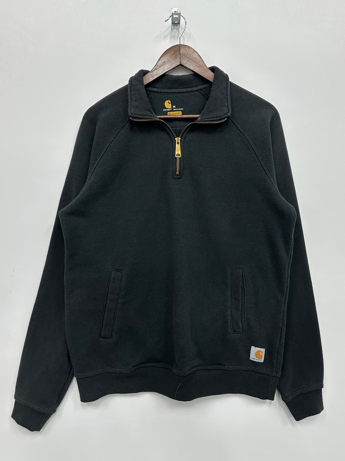 칼하트 블랙 코튼 반집업  상품이미지1