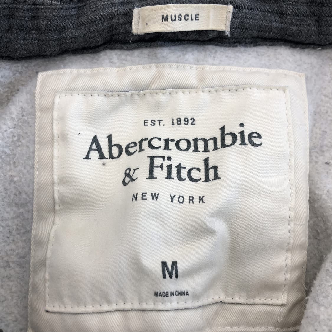 아베크롬비 Y2K 아치로고 블루 , 그레이 후드집업 M  상품이미지5