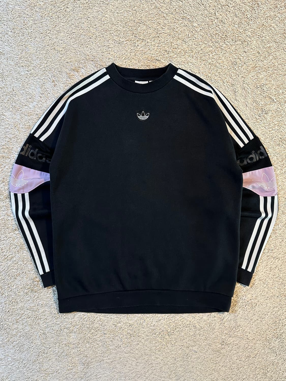 아디다스 ADIDAS 트레포일 사이드라인 맨투맨 블랙 상품이미지1