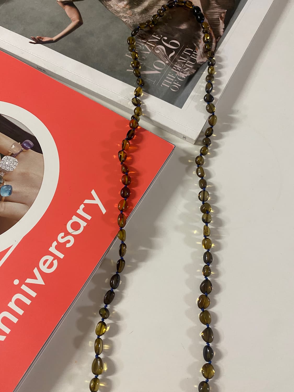 올리브톤 비즈 목걸이 y2k 일본 빈티지 상품이미지4