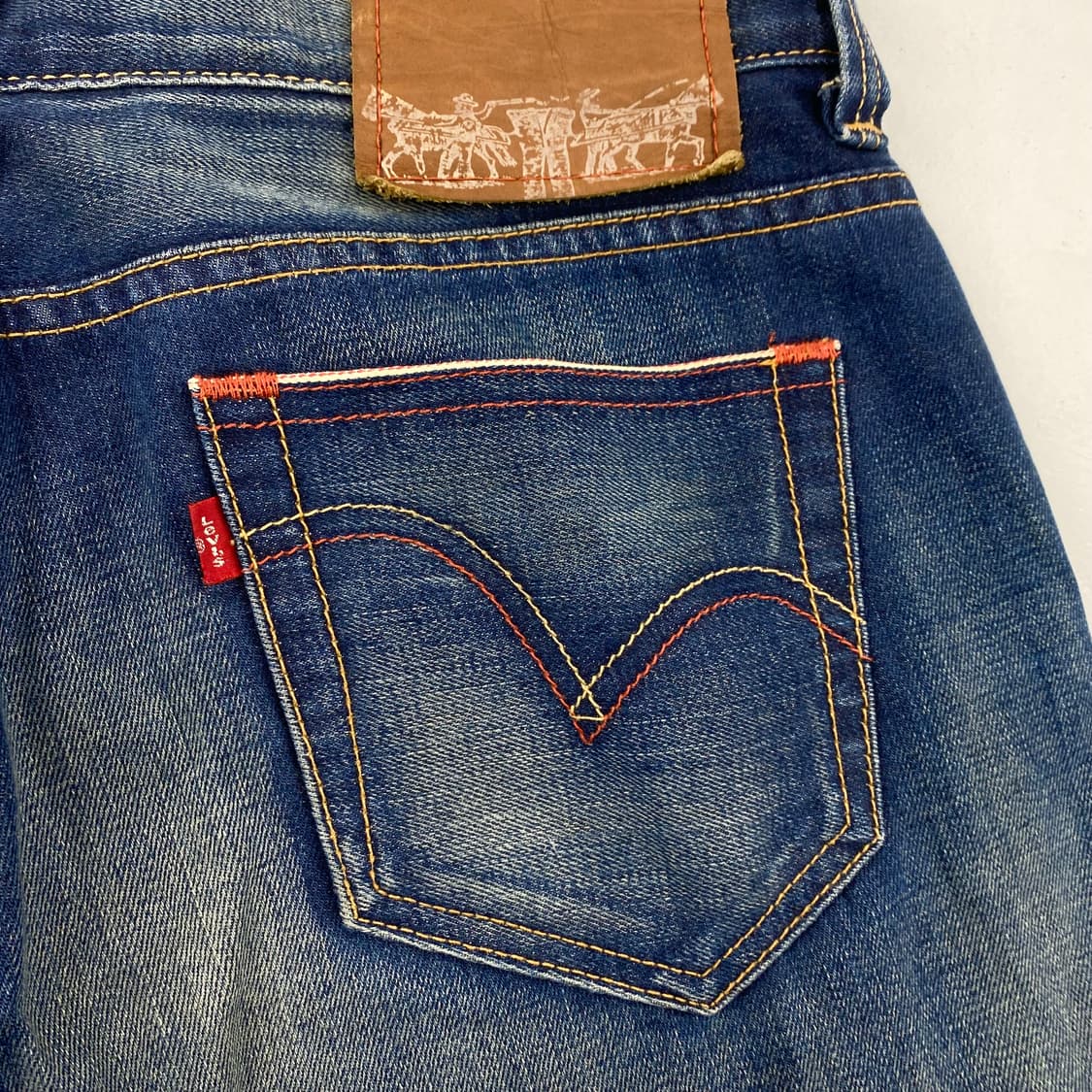 빈티지 리바이스 웨스턴 워싱 레드스티치 셀비지 데님 진 (34) 상품이미지7