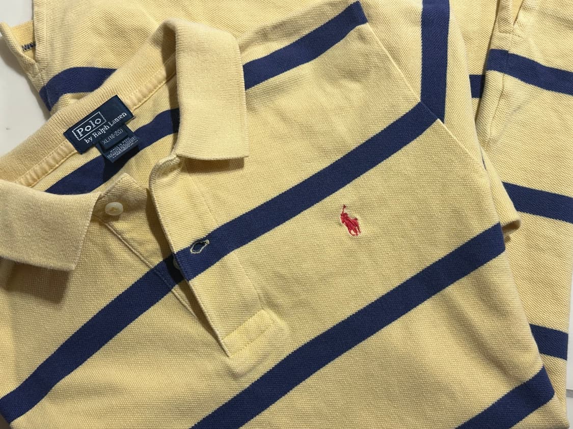 폴로 랄프로렌 옐로우 스트라이프 카라티 상품이미지1