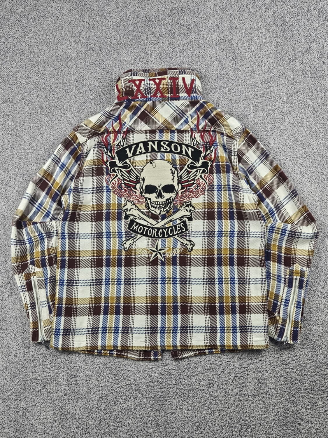 밴슨 볼륨넥 윙휠 플란넬 체크 셔츠 자켓 ( L ) / 10064 상품이미지1