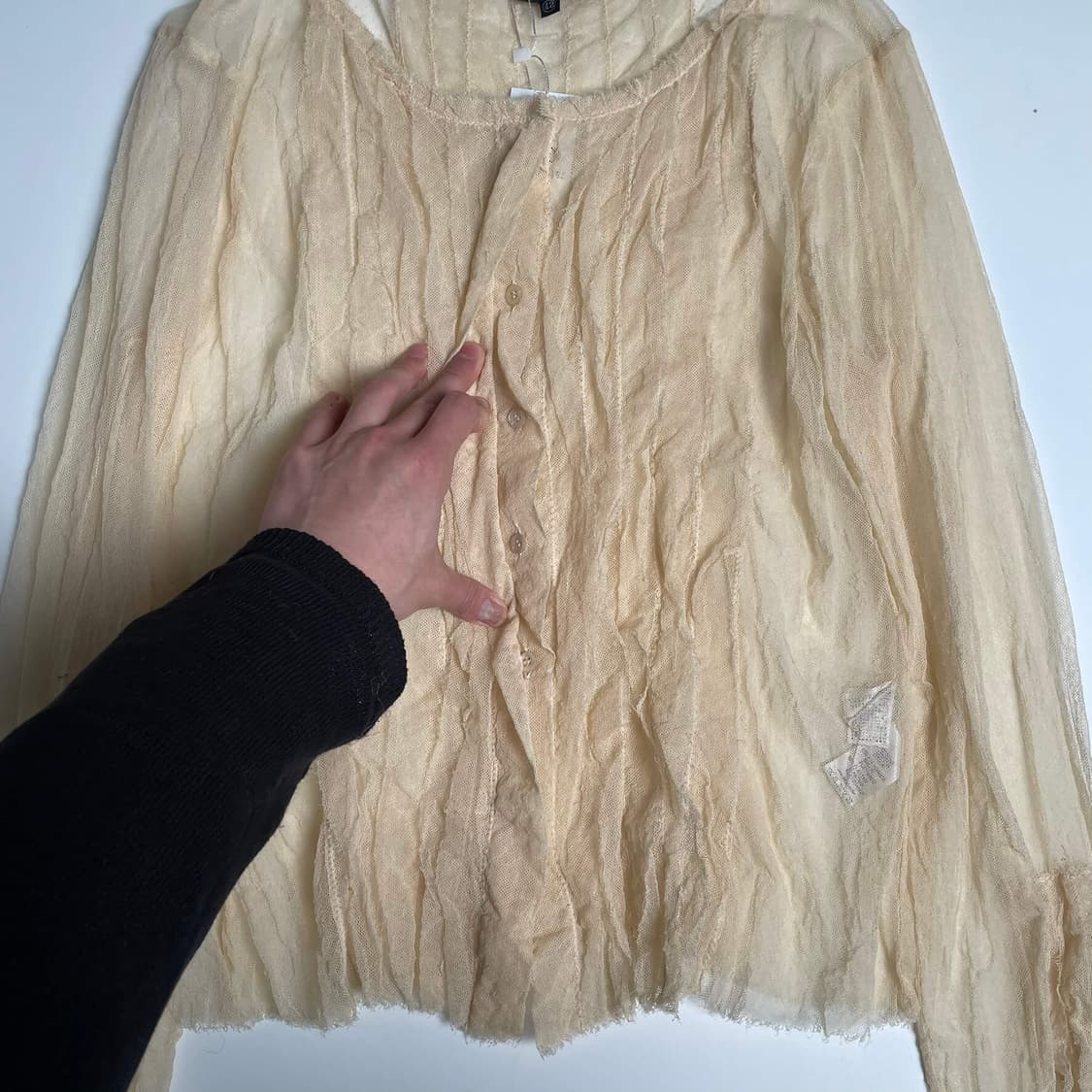 Krizia 시스루 코튼 가디건 (italy)  상품이미지3