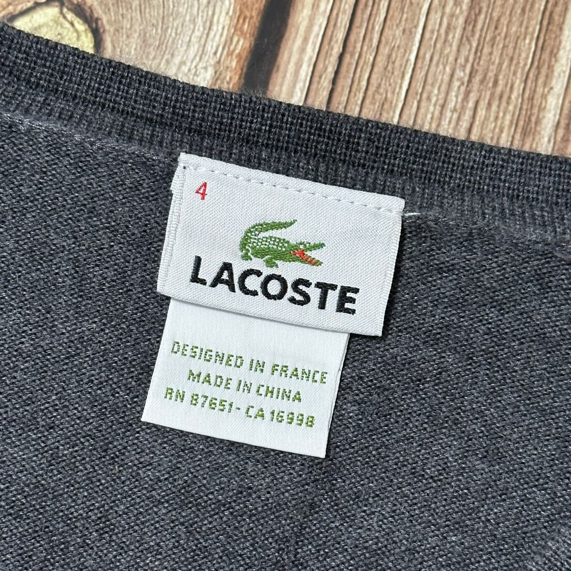 Lacoste 라코스테 V넥 코튼 니트 그레이 색상 4사이즈 상품이미지6