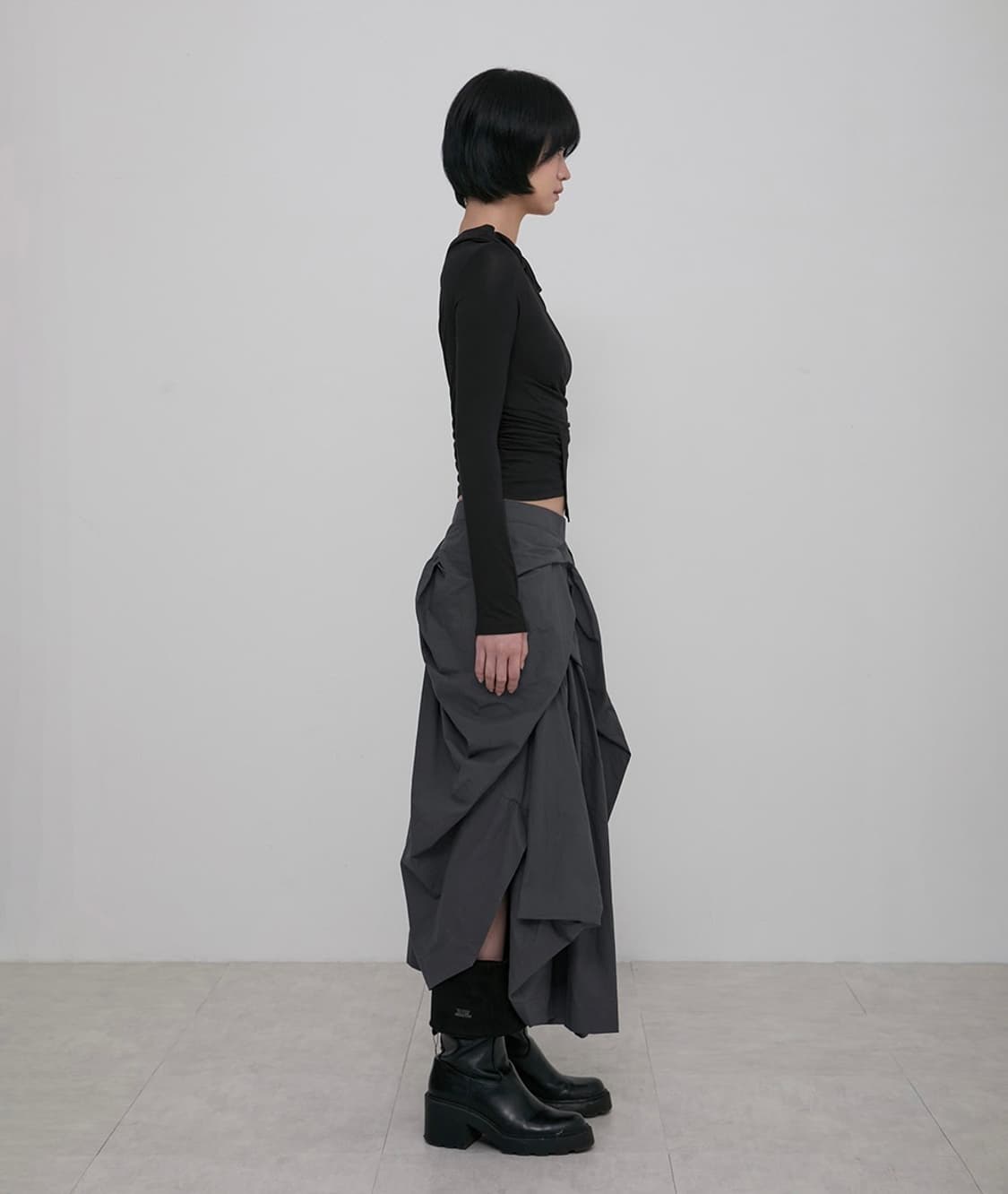 (새상품) 플레어업 flareup 블랙 롱 스커트 draped skirt 상품이미지6