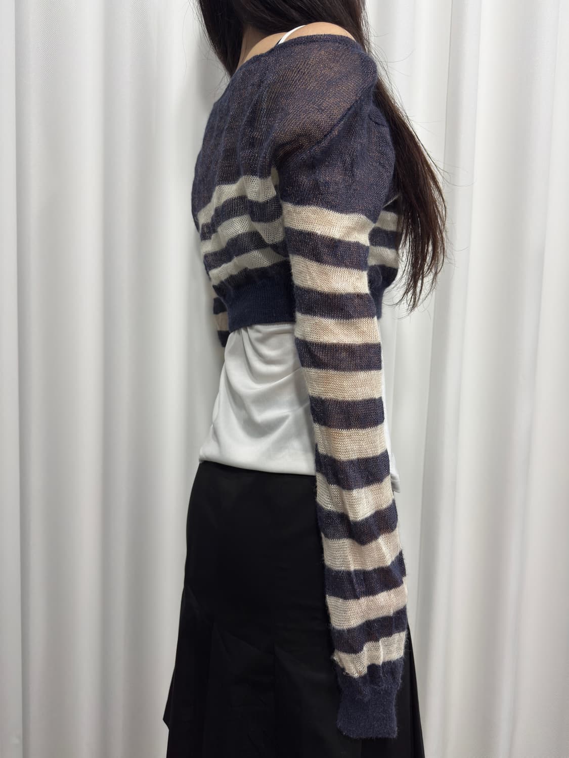 mng stripe crop knit top 상품이미지6