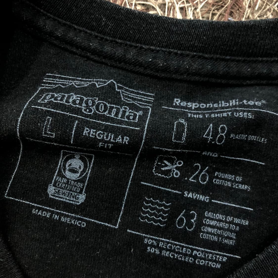 L 파타고니아 백로고 블랙 반팔 티셔츠 상품이미지5