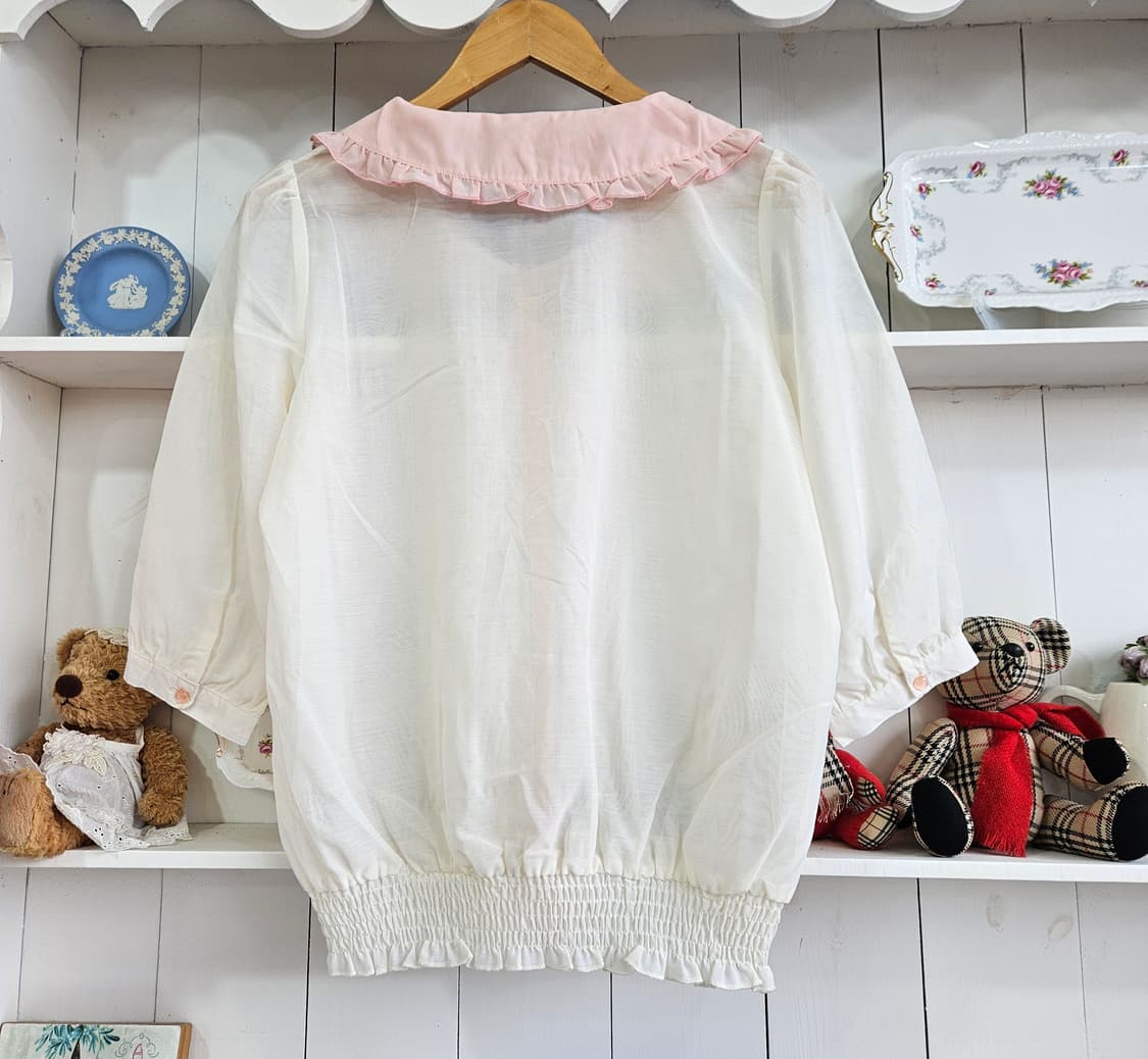 핑크 카라 러블리 블라우스 7부 상품이미지6