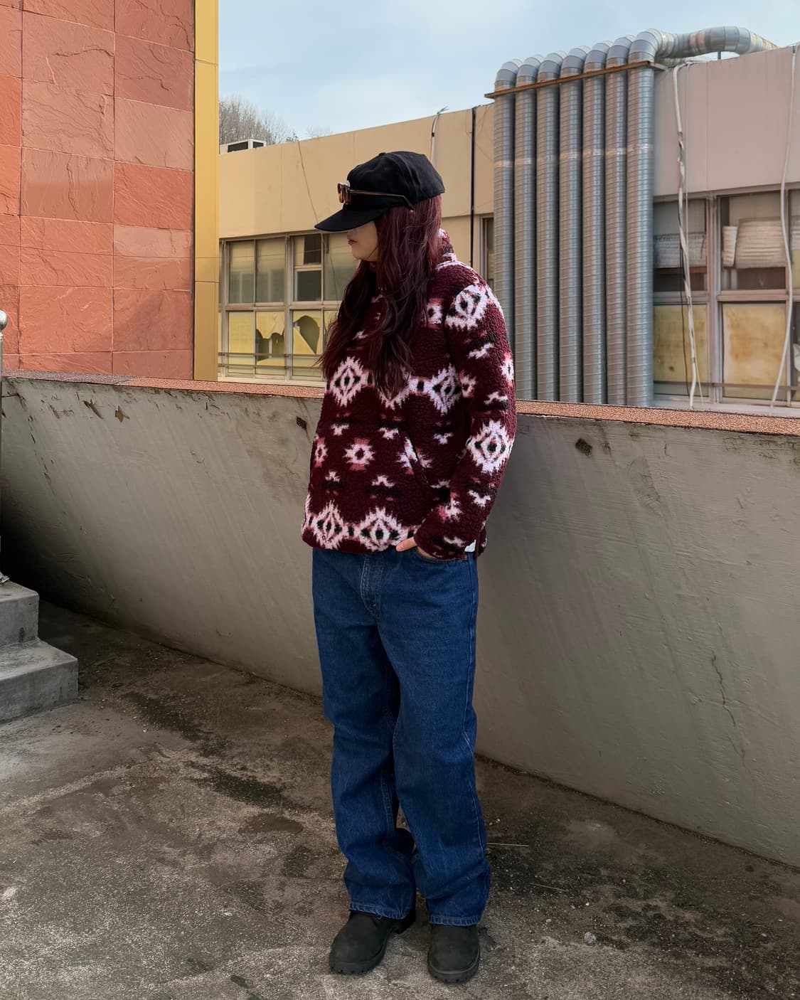 90s 랭글러 아즈텍 반집업 후리스 상품이미지1