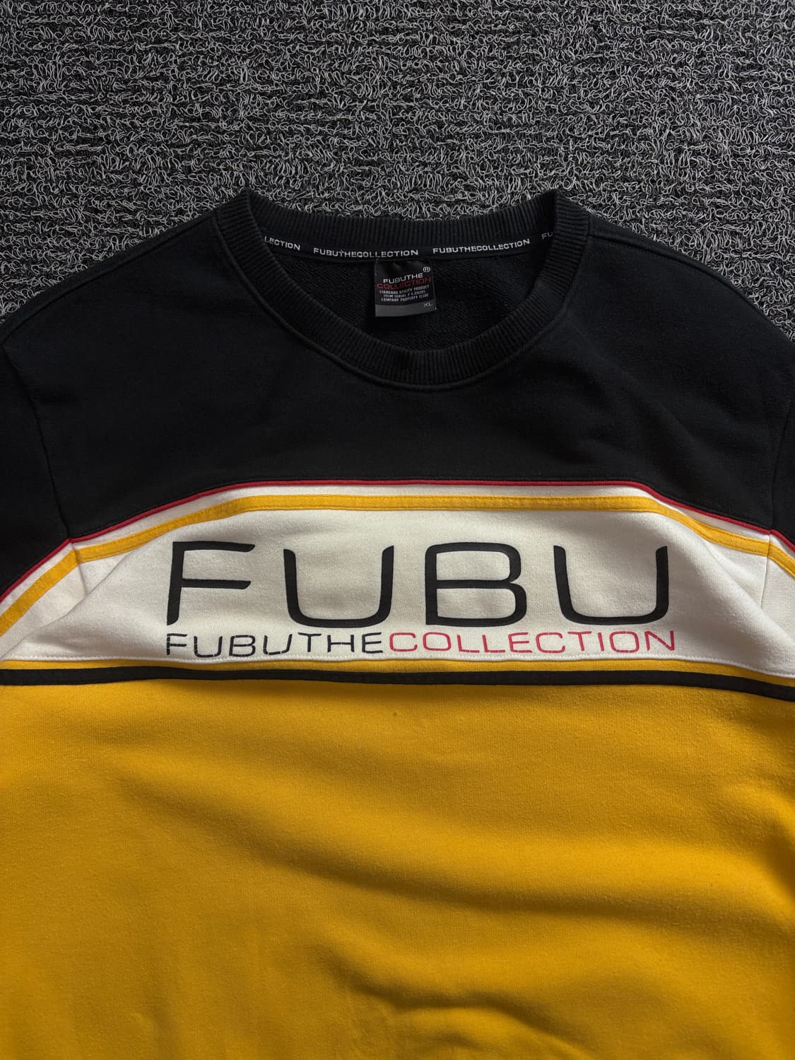 00s 후부 올드스쿨 빅로고 배색 박시핏 크루넥 스웻 셔츠 1810 상품이미지1