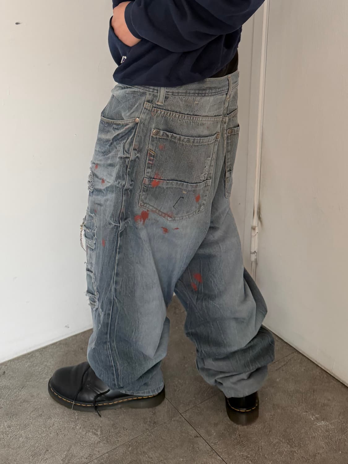 빈티지 데미지 디테일 힙합팬츠 상품이미지2