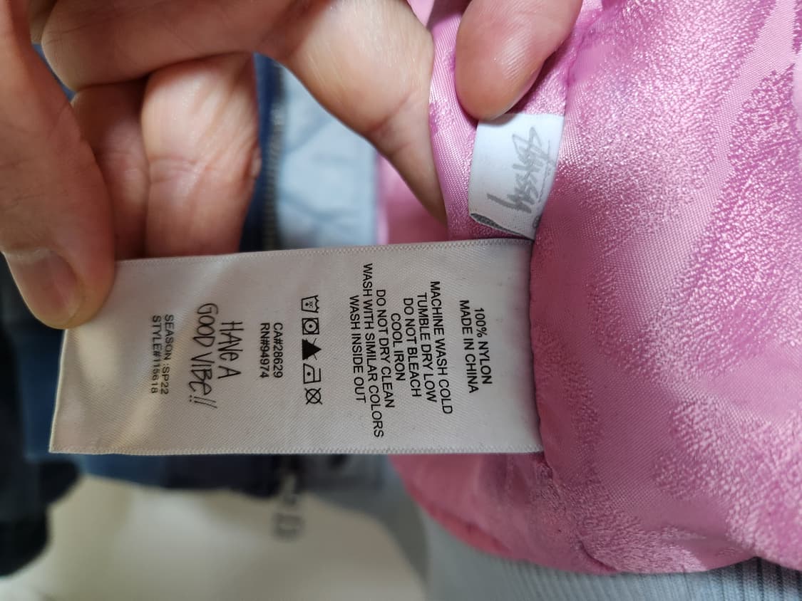 스투시 다이드 나일론 봄버 네이비 상품이미지5