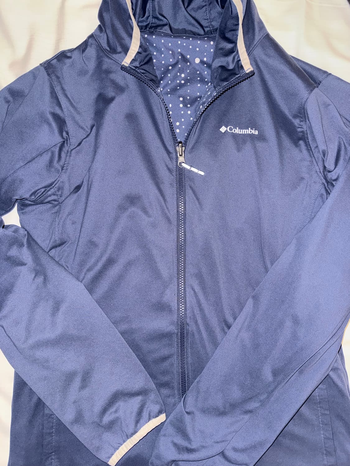 컬럼비아 리버시블 도트 땡땡이 바람막이 네이비 상품이미지3