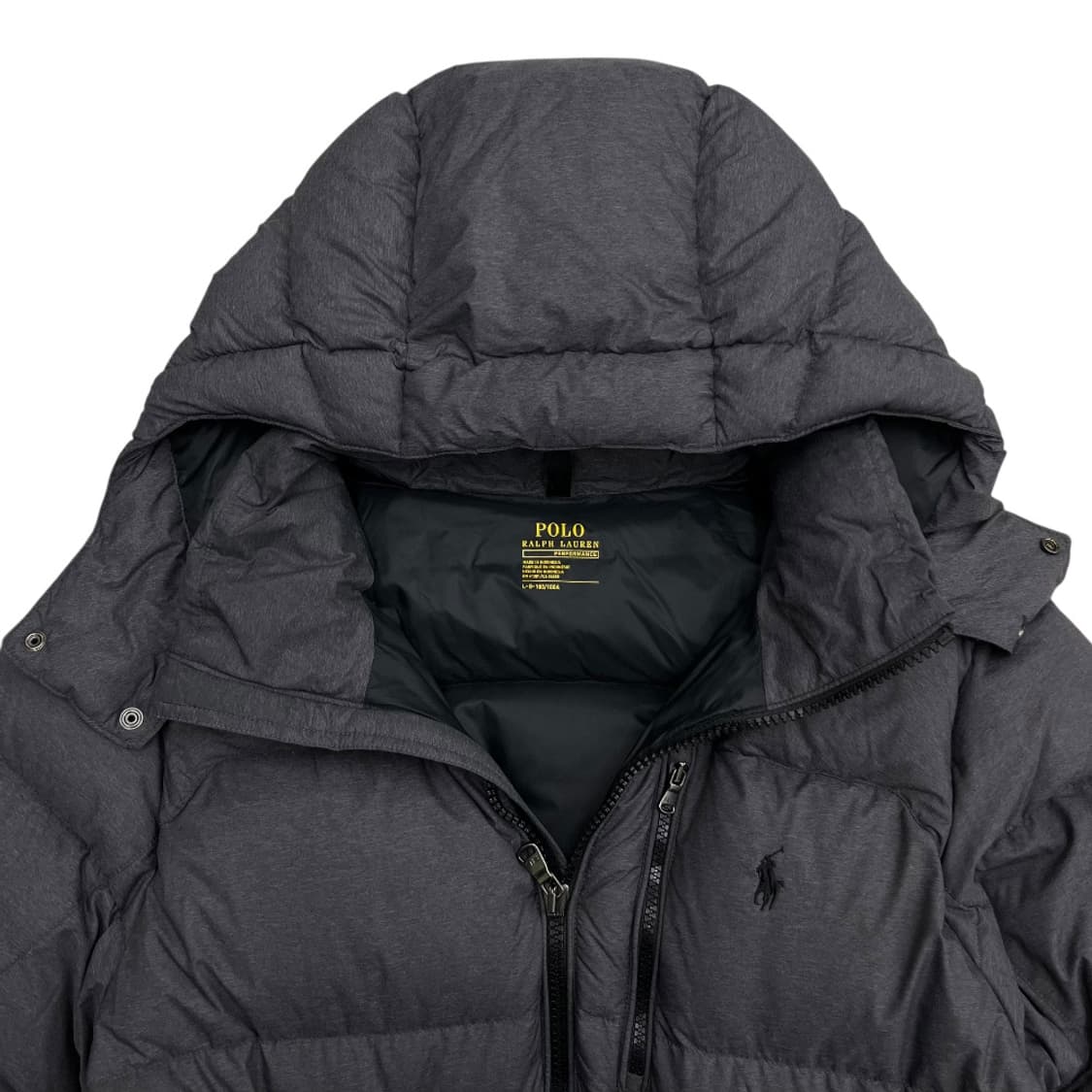 폴로 랄프로렌 블랙포니 차콜 후드패딩 L 상품이미지5