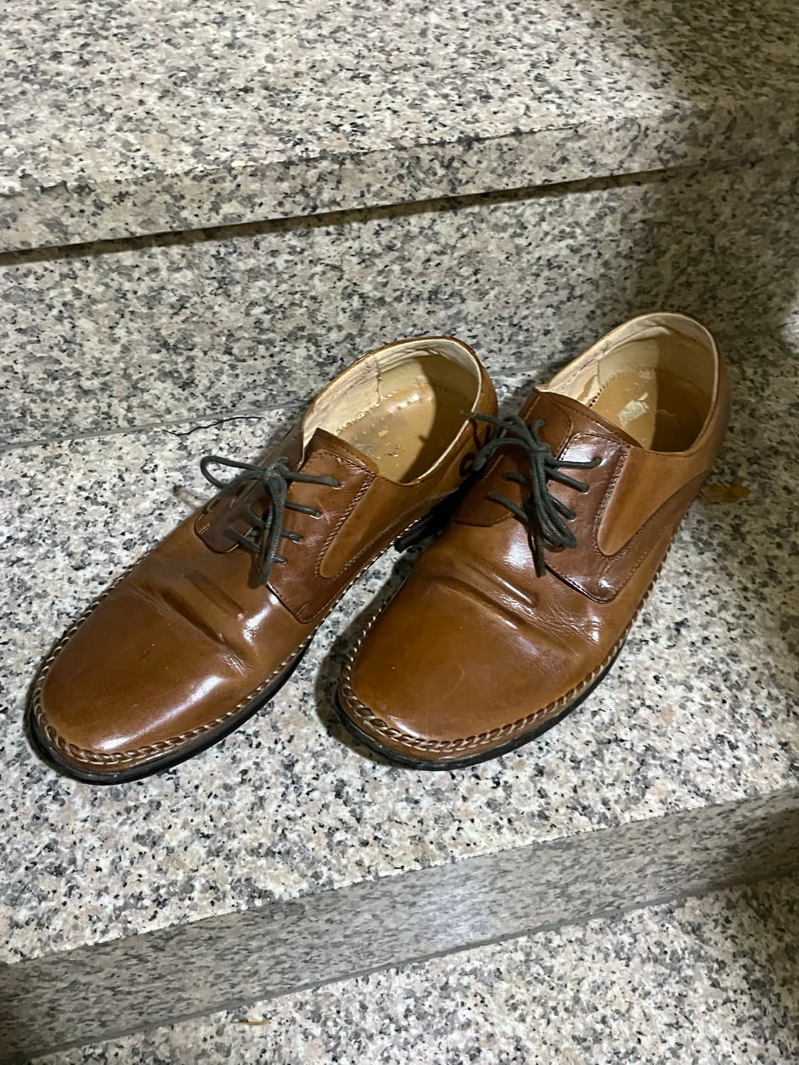 (270) 빈티지 브라운 롱 로퍼 더비 상품이미지2