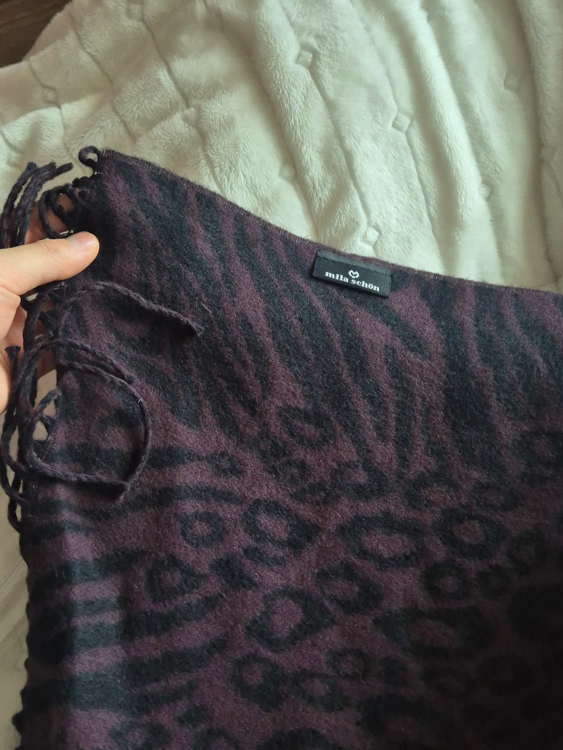 레오파드 버건디 머플러 상품이미지4