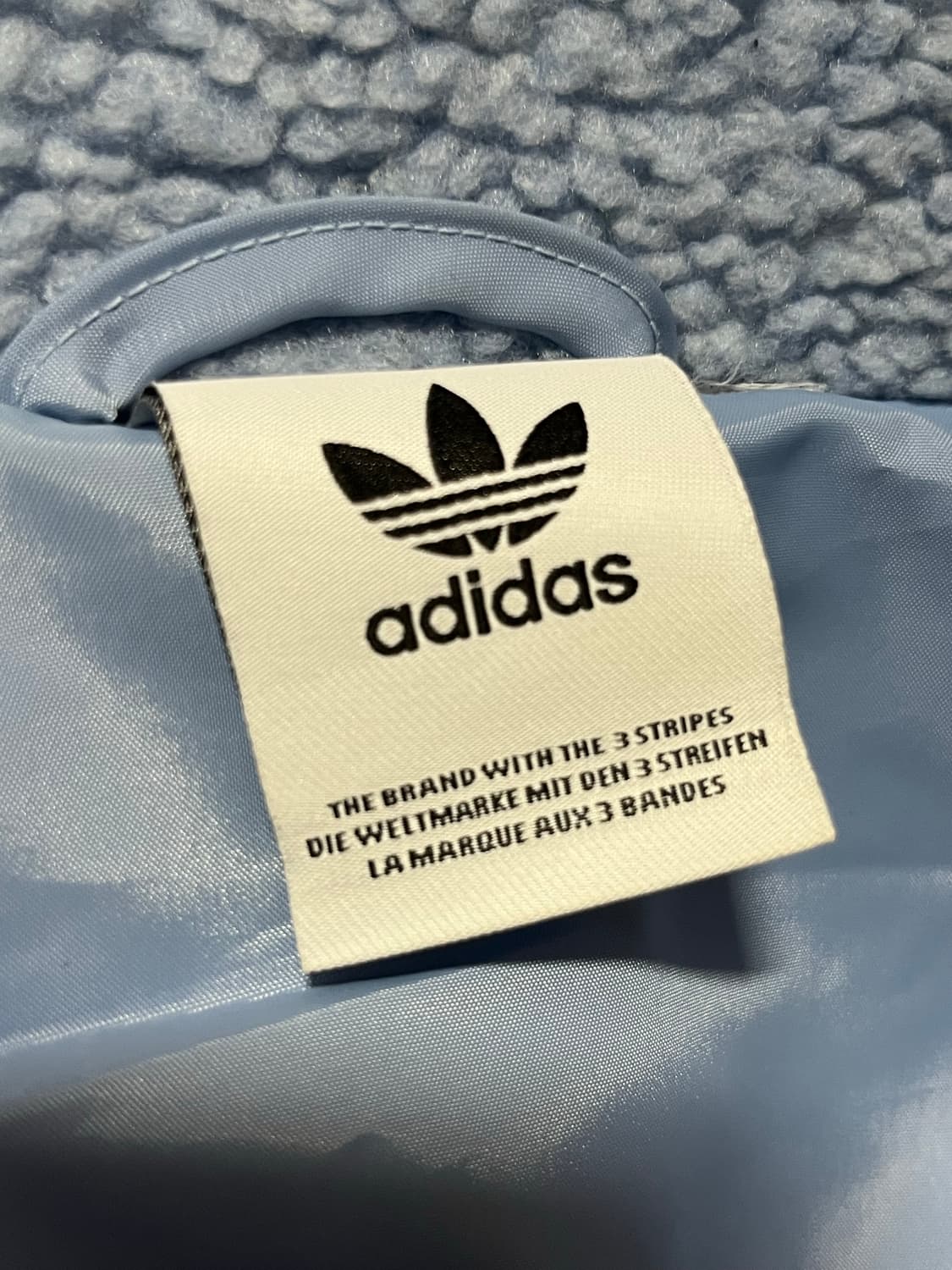 아디다스 빅 트레포일 쉐르파 자켓 빅로고 후리스 집업 블루 상품이미지3