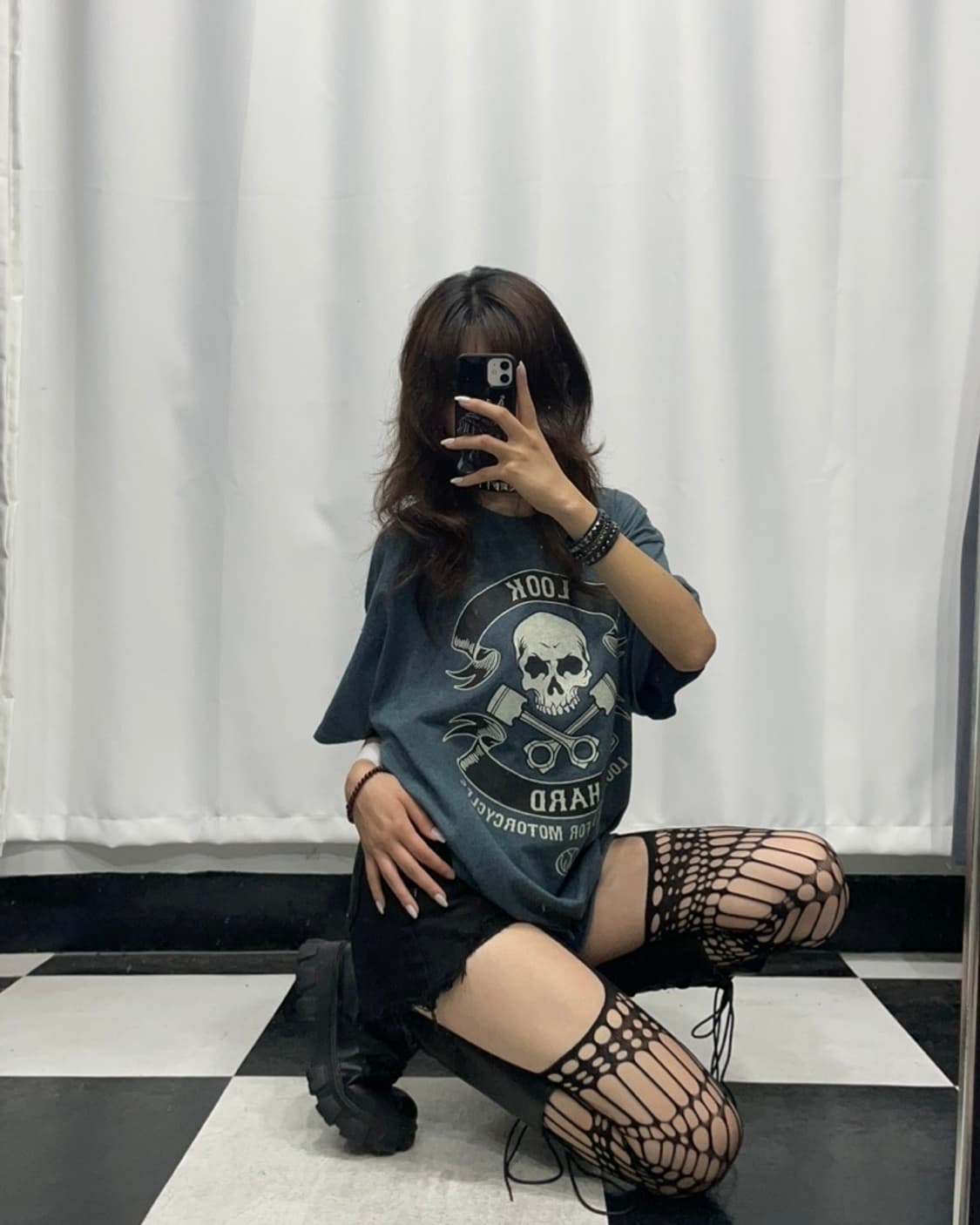 🎸네이비 스컬 프린팅 티셔츠🎸 상품이미지1