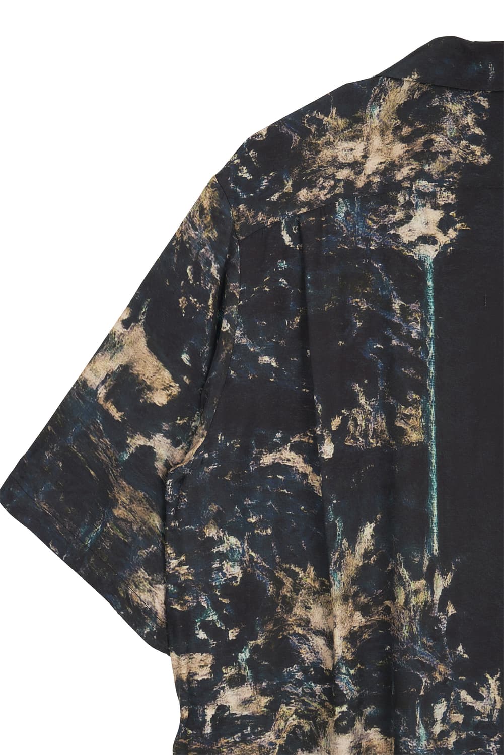 새상품 TAAKK 탁 블랙 실크 오픈 카라셔츠  상품이미지4