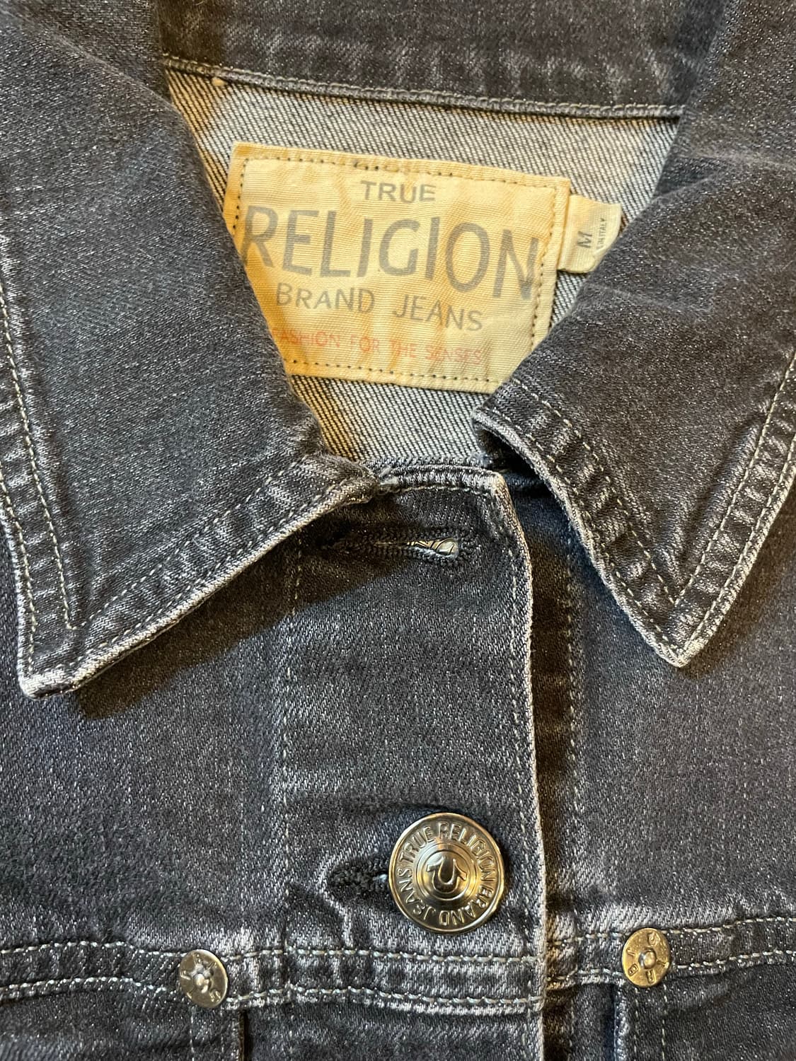 트루릴리전 이태리 엘라스틴혼방 흑청 트러커 자켓  상품이미지5