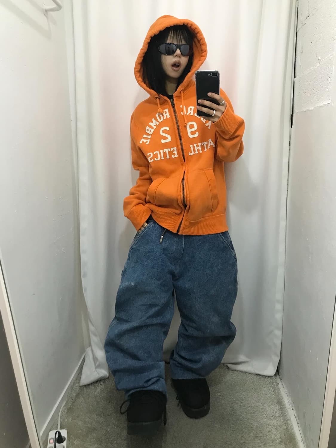 Abercrombie Orange Hood Zip-Up 상품이미지2