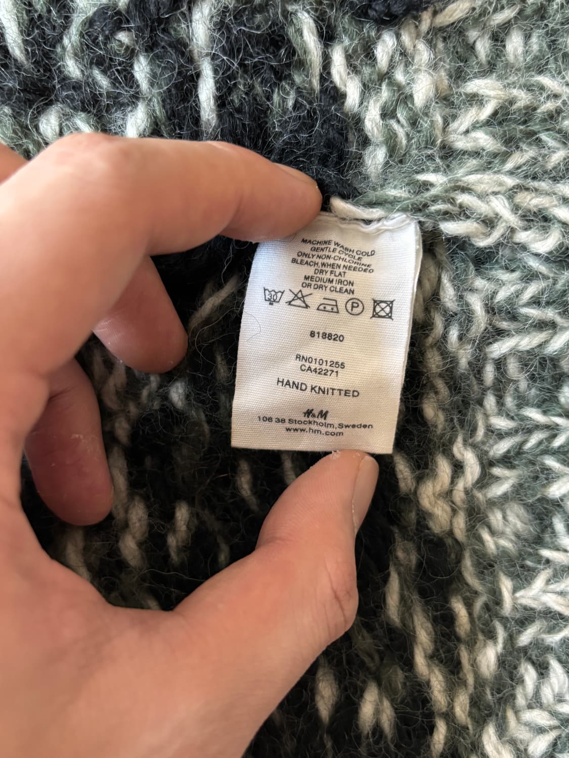 100프로 울 핸드메이드 코위찬 집업 가디건 M 상품이미지5